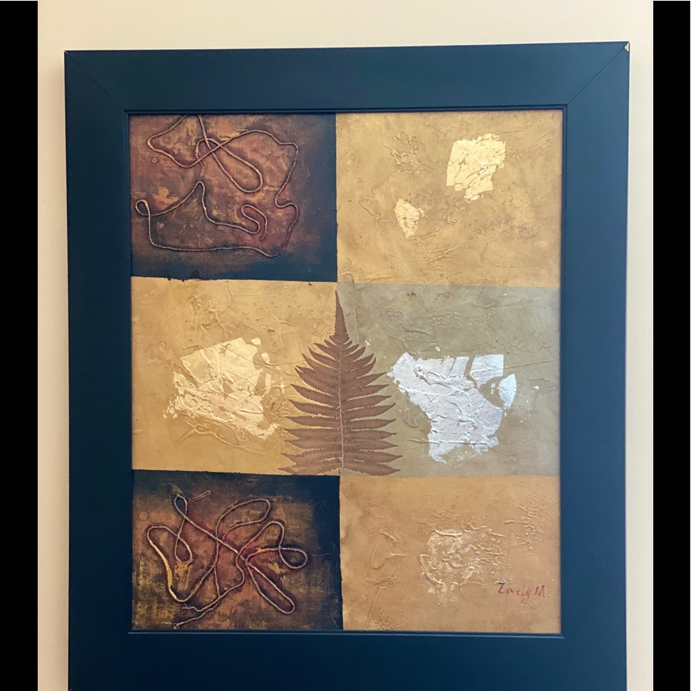 Painting in wooden frame